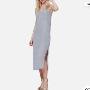 PAIGE Grey V Neck Sage Midi Tank Dress Small
